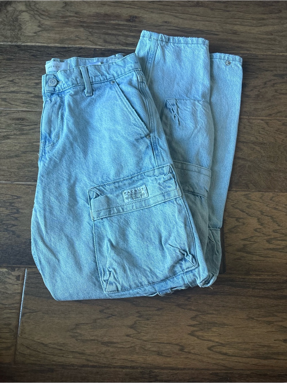 Pacsun baggy loose light wash denim jeans carpenter style with wide legs
